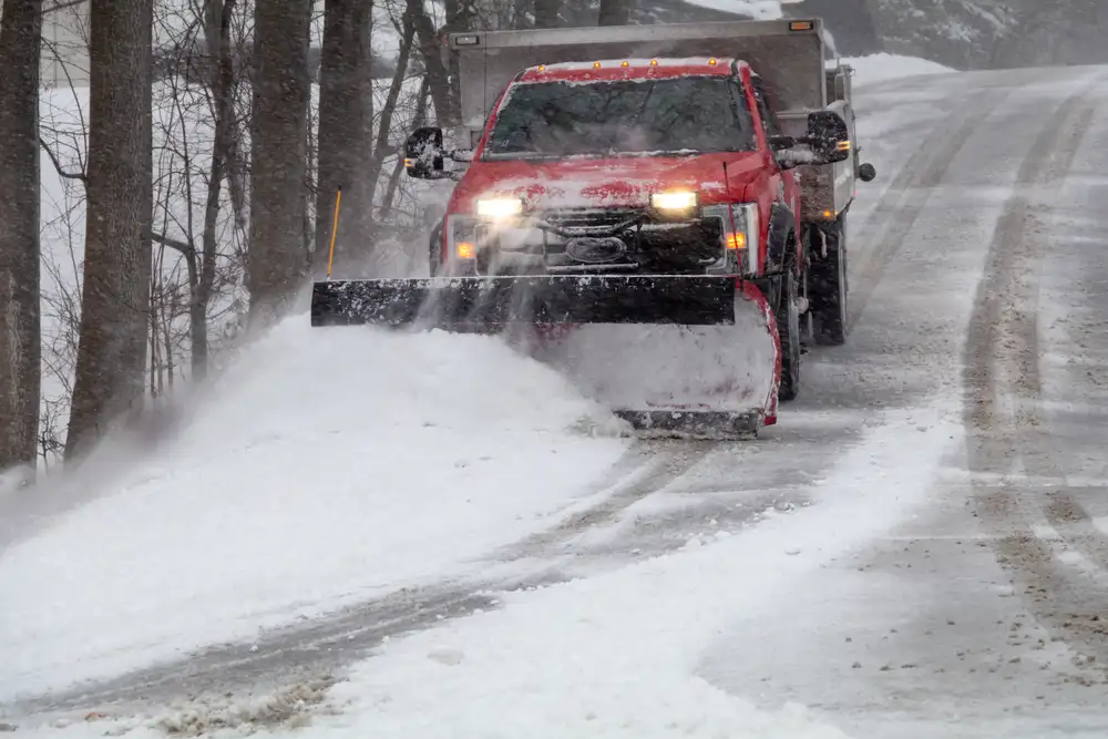 Snow plowing near Lansing MI